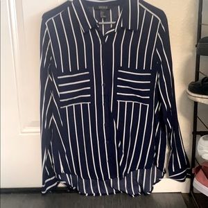 Forever21 navy Hi-low blouse for work